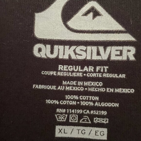 NWT Quicksilver Black with Logo XL Short Sleeve Shirt - Picture 3 of 4